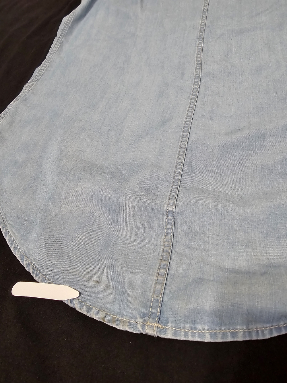 AllSaints Drain Bay Shirt Chambray Lyocell Sleeveless Button Front Tie Top US 4 - Picture 10 of 11